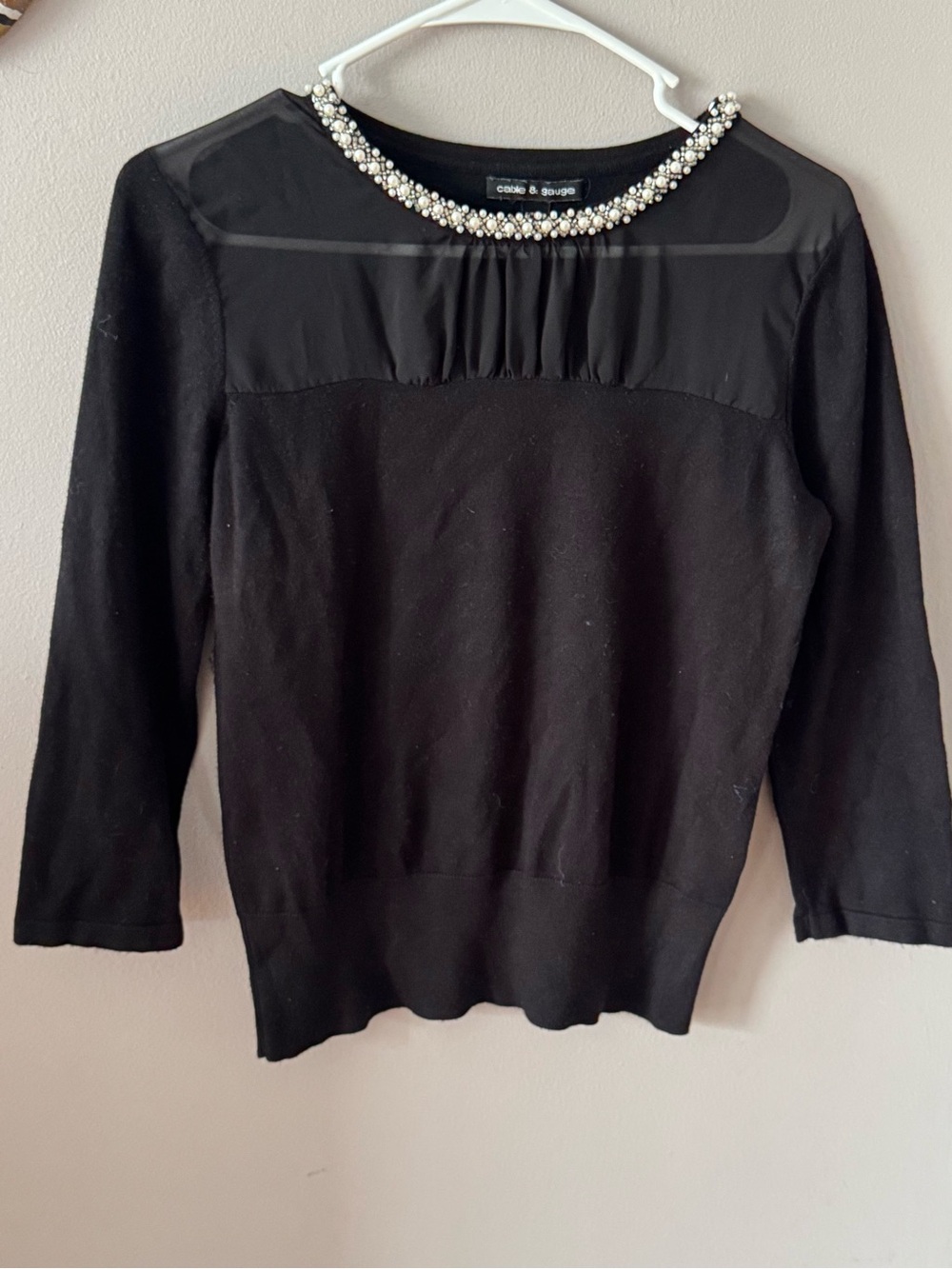 Cable & Gauge Black Pearl Blouse